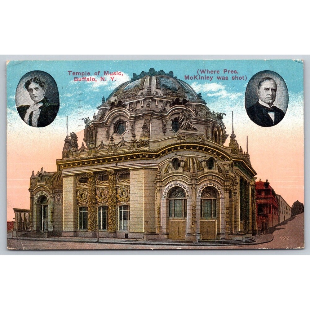 1915 Temple of Music Buffalo NY Postcard President McKinley Assassination Site